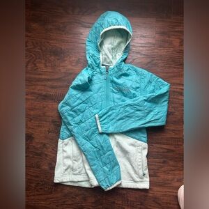 Columbia Kids Puffer Jacket - Aqua and White